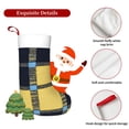 thumbnail image 5 of Flannel Christmas Stocking 17.7×11×7in Soft And Light Touch Good Socks Splicing Design Can Be Used For Hanging Argyle Plaid Cornflowerblue_4, 5 of 8