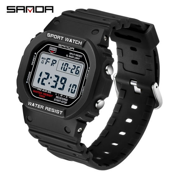 Sanda Men's Watches Sports Outdoor Waterproof Military Wrist Watch Date Multi Function Tactics LED Alarm Stopwatch