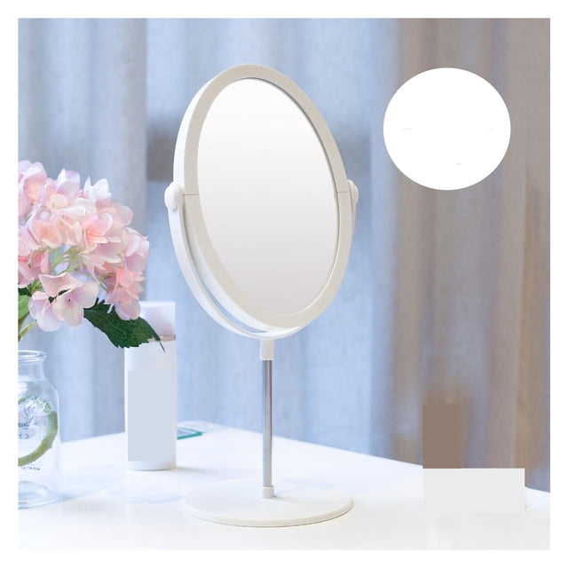 8inch Double-sided Flat Makeup Mirrors Desktop Oval Small Portable Dressing Pink Princess Mirror Personalize Mirror ,Widely Use