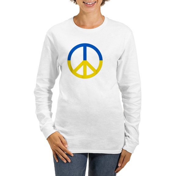 CafePress - Peace For Ukraine Lover I Stan Long Sleeve T Shirt - Women's Long Sleeve Graphic Casual T-Shirt