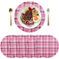 thumbnail image 3 of Pink Buffalo Plaid Round Placemat Set of 6, Non-Slip Heat Resistant & Waterproof Plate Pads for Dinner Table Table Placemats, 15.4 in Home Decor, 3 of 6