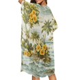 thumbnail image 4 of HELLHERO Casual Bathing Suit Cover Up for Beach Polyester Cardigan Long Kimono Swimsuit Cover Up Tropical Palm and Wave, 4 of 6