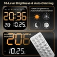 thumbnail image 2 of Hangable Standalone Square Clock - Large Digital Wall Clock with Remote Control, Display Temperature, Adjustable Brightness,Remote Control, for Home, Office, Bedroom, 2 of 8