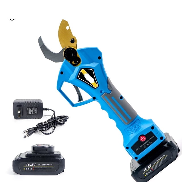 400W Cordless Electric Pruning Shears, Fruit Tree Bonsai Pruning Machine Lithium Powered With 2 Batteries ,Easy to Use