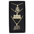 thumbnail image 4 of Deck Your Neck with This Iced Out Selection of Layered Hip Hop Word Pendents on Twisted Rope Chains. Elevate Your Look - Shout Out Your Vibe! - GJM Neck 288 GOLD, 4 of 5