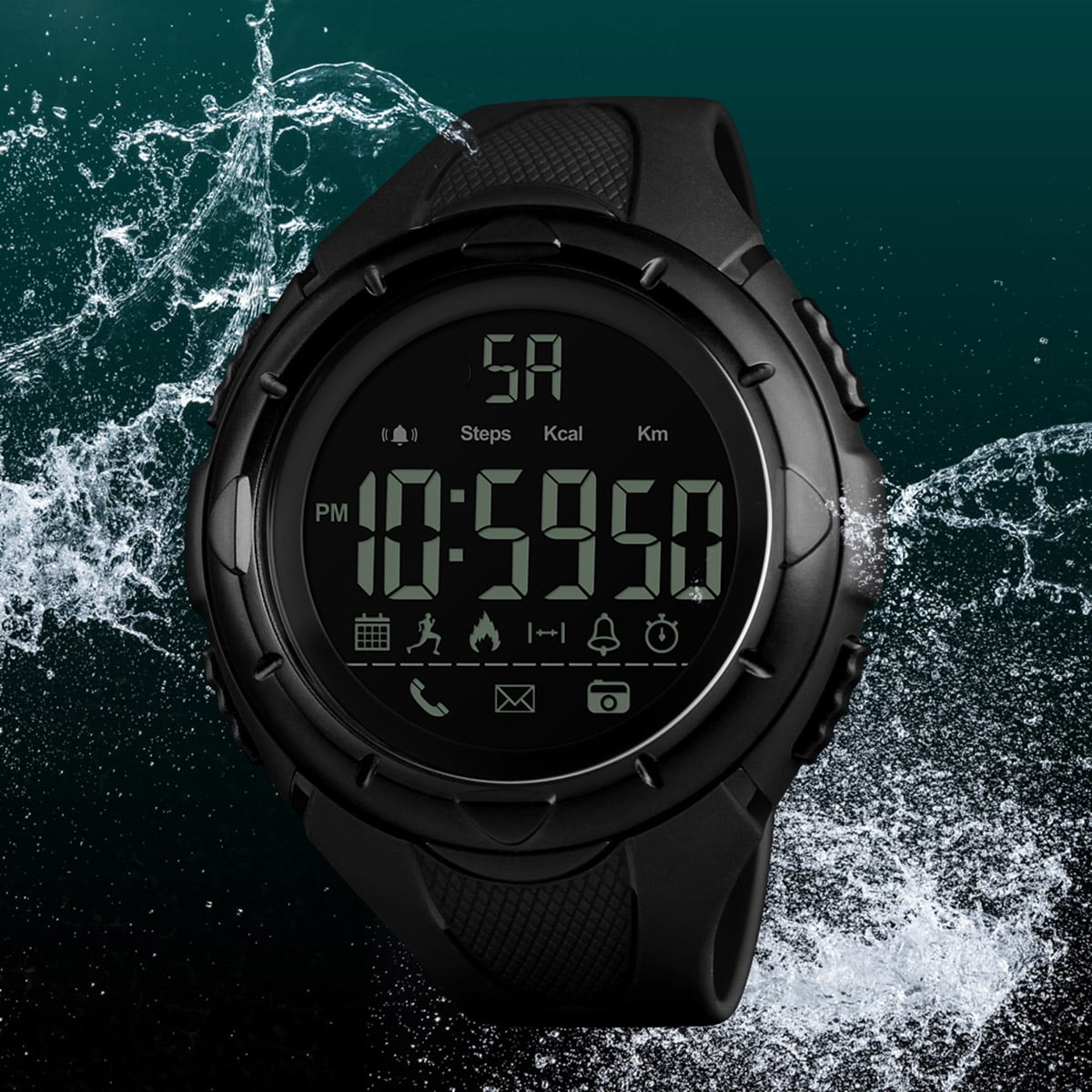 skmei fashion men's smart watch bluetooth digital sports wrist watch waterproof