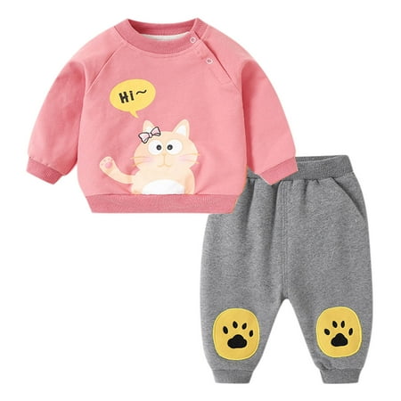 

Baby Winter Mismatch Day Outfits Children Kids Toddler Baby Boys Girls Long Sleeve Letter Sweatshirt Pullover Tops Cute Cartoon Trousers Pants Outfit Set 2PCS Clothes Baby Sandals