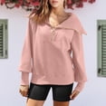 thumbnail image 4 of Sudaderas Con Capucha Turndown Collar Fall Y2K Ropa de gran tamaño Señora Cómoda Ropa de uso diario Traje de calle Ygjytge Rosa Xl para Mujer, 4 of 7