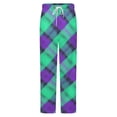 thumbnail image 5 of Green And Purple Plaid Pattern Winter Female Pants Flannel High Waist Women Pants Lady Warm Straight Leg Plush Trousers, 5 of 7