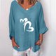 thumbnail image 2 of Blusa suelta con cuello en V y manga tres cuartos con estampado elegante para mujer OAVQHLG3B Store  lin121212, 2 of 4