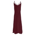 thumbnail image 5 of Summer Celebration! Lightweight Summer Maxi Dress for Sleeveless Flowy Casual Beach Dress with Slit Comfortable Breathable Fabric,Wine,M, 5 of 5