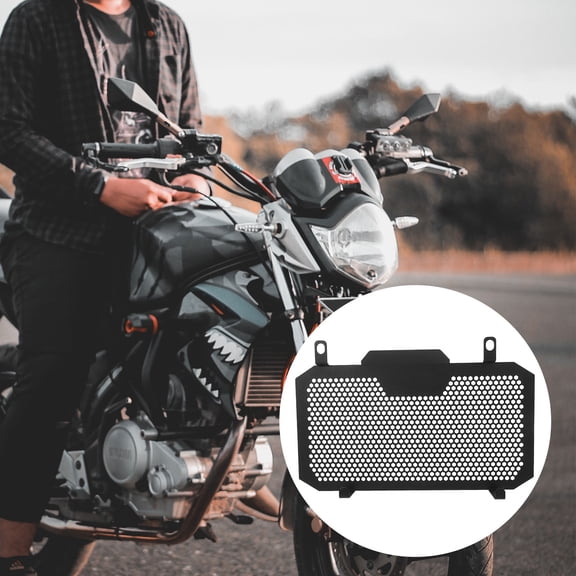 RENACLIPY Black Radiator Grille Guard, Metal Motorcycle Radiator Cover, Protective Mesh, Easy Installation