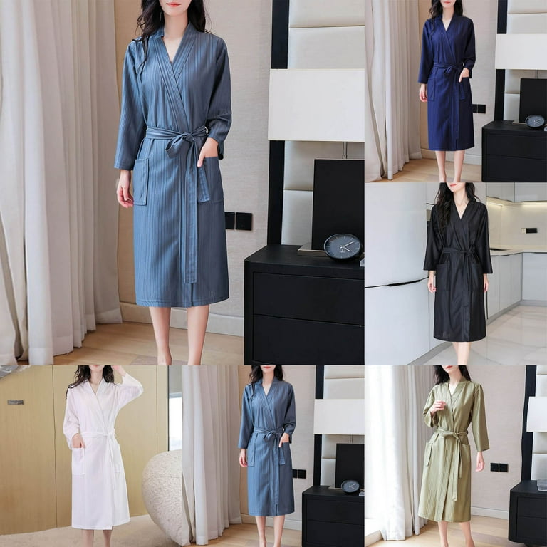 Spring Savings Clearance Valentine s Day Clearance Sale YANHAIGONG Lightweight Robe for Women Summer Clearance Hotel Bathrobes Spa Bath Robe Womens Plus Size Bathrobes House Coats Walmart