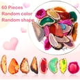 thumbnail image 4 of 60 Pcs Agate Slices Bulk Geode Light Table Stones Slide Agate Pendants Irregular Healing Crystals Colorful Rock Irregular Table Decors for Home Room DIY Jewelry Decorations, Not Drilled, 4 of 7