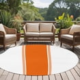 thumbnail image 4 of Orange 6FT Round Area Rugs for Living Room Stripes Solid Color Ultra-Thin Non-Slip Round Rugs Machine Washable Low Pile Circle Carpet for Bedroom Kitchen Nursery, 4 of 9