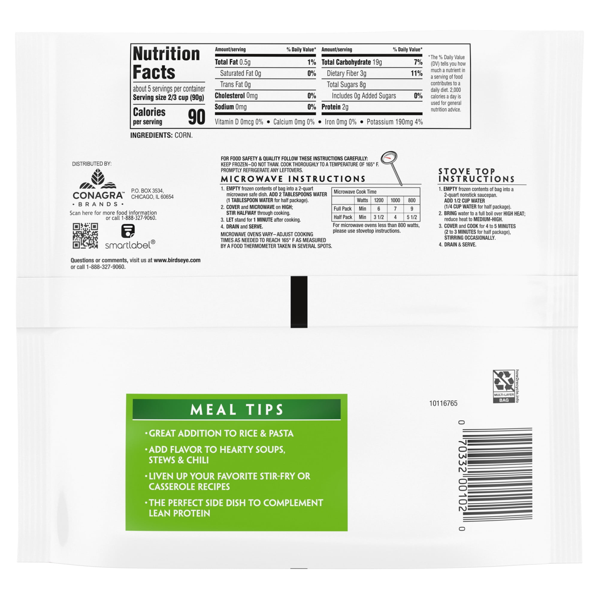 Birds Eye C&W Premium Quality Petite White Corn, Frozen Corn, 16 oz (Frozen)