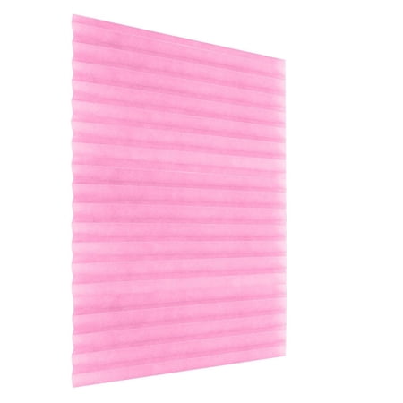 1 Pc Temporary Vertical Pleated Blinds Blackout Blinds for Window Self Adhesive Pleated Cordless No Drilling Easy to Install Fits Windows for Bathroom Kitchen Living Room 59.06 x23.62 Pink