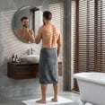 thumbnail image 3 of Dowellia 4 Pack Bath Towels Set, 28"x 55" Large Bath Sheets, Highly Absorbent & Quick Dry, Soft Microfiber Towels for Bathroom Spa Hotel Gym, Dark Gray Stripe, 3 of 7