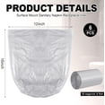 thumbnail image 3 of 6 Roll 50 Bags Sanitary Napkin Disposal Receptacle Liner Surface Mount Feminine Hygiene Liner Plastic Bags for Wall Mountable Receptacles or Bin, Bathroom, Commercial, Restroom, 12 x 16 Inch, 3 of 8