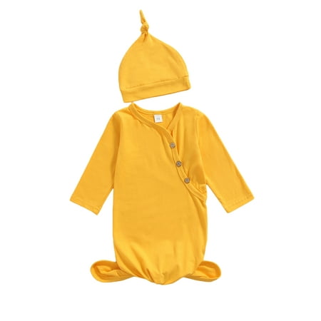 

Newborn Baby Boys Girls Sleeping Bag Long Sleeve Sleeper Gown with Pointed Hat Sleepwear Romper for Spring Fall