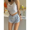 thumbnail image 3 of Baby Sweetie Women's Striped Shorts Lace Trim Elastic Waist Drawstring Casual Trendy Summer Womens Shorts, 3 of 7