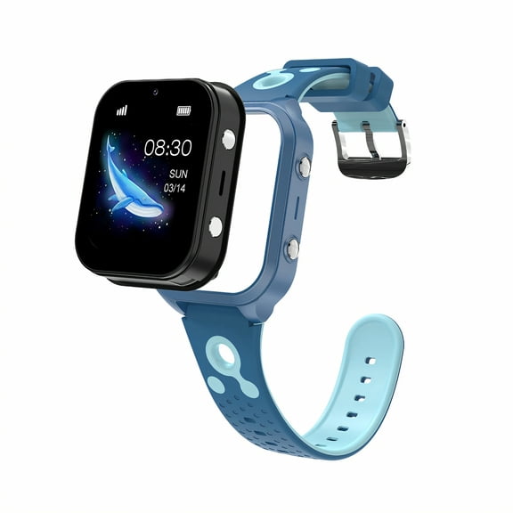 GJX 4G Kids Smart Watch with GPS, Real-Time Location, Video Call, SOS Button, Blue