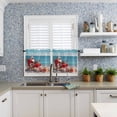 thumbnail image 6 of Santa Claus Kitchen Curtains and Valances Set, Christmas Beach Ocean Present Rod Pocket Window Valance 18 Inch Window Curtain Panels for Living Room Bedroom Laundry, 27.5x24in, 3 Pieces, 6 of 7