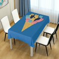 thumbnail image 4 of Yayeee Tablecloths 54" x 54" Rectangle Wrinkle Resistant Party Table Cover, Colorful Ice Cream Cat, 4 of 8