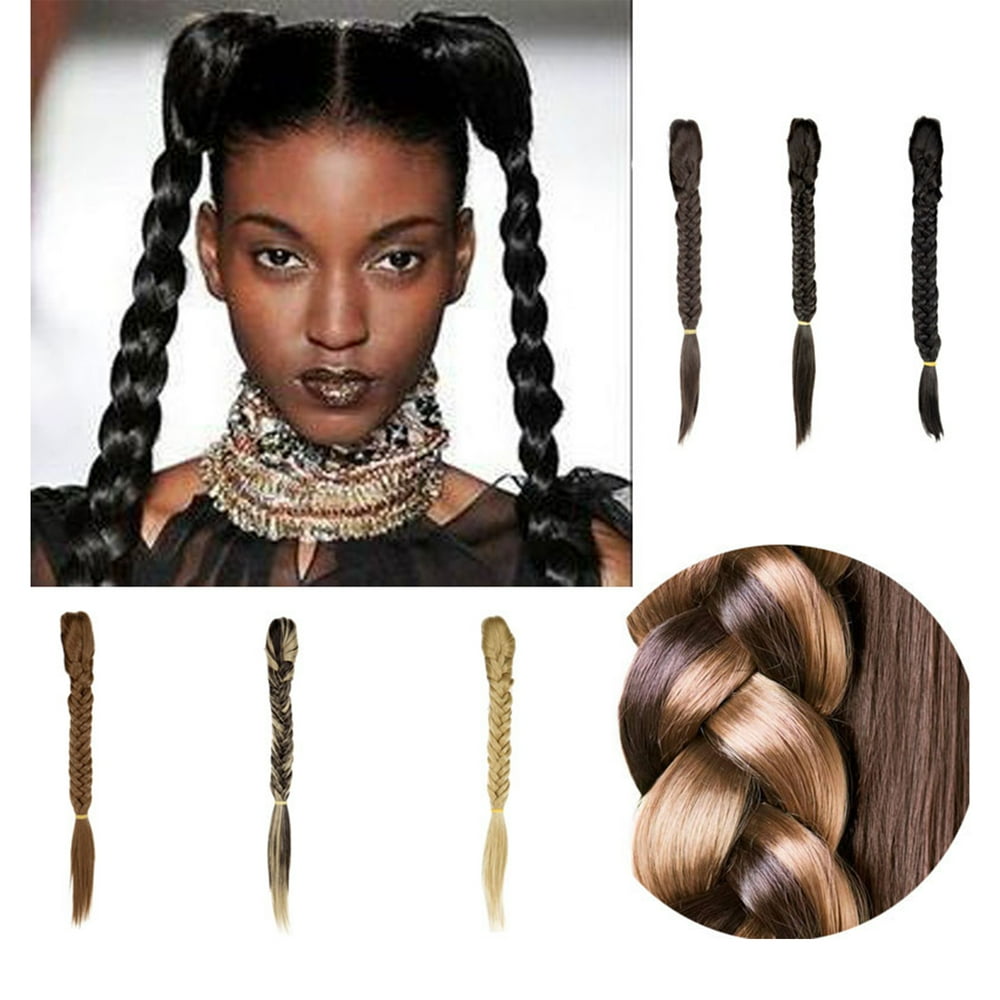 LELINTA Long Straight Fishtail Plait Braids Synthetic Ponytail