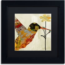 Trademark Fine Art "Hummingbird Brocade III" Canvas Art by Color Bakery Black Matte, Black Frame