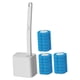 thumbnail image 5 of Juego de 20 cepillos de baño desechables y soporte con construcción de esponja PS, tapa abatible automática y almacenamiento montado en la pared. Incl Blanco, 5 of 9