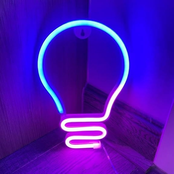 Bulb Neon Sign LED Neon Light Night Lamp USB Battery Powered Led Neon Light Sign Bedroom Wall Decor