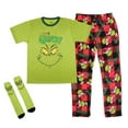 thumbnail image 2 of Dr. Seuss The Grinch Men's Pajama Pants Shirt and Socks 3 Piece Pajama Set, 2 of 7