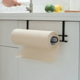 thumbnail image 4 of Paper Towel Hanger Metal Roll Paper Storage Hanging Rack Tissue Shelf for Kitchen Under Cabinet Over Door Bathroom Towel Sundries Accessories, 4 of 10