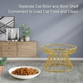 thumbnail image 7 of Ceramic Cat Bowl with Metal Stand Raised Cat Bowls Elevated Kitten Dish Pet Food and Water Feeding Station for Indoor Kitty Puppy Small Dog - type:style3, 7 of 7