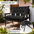 thumbnail image 3 of Pakunoda Porch Swing Cushions 47” X 40” X 5”, 2-3 Seater Bench Cushion with Backrest, Waterproof Replacement Outdoor Cushion with Tie, Black, 3 of 6