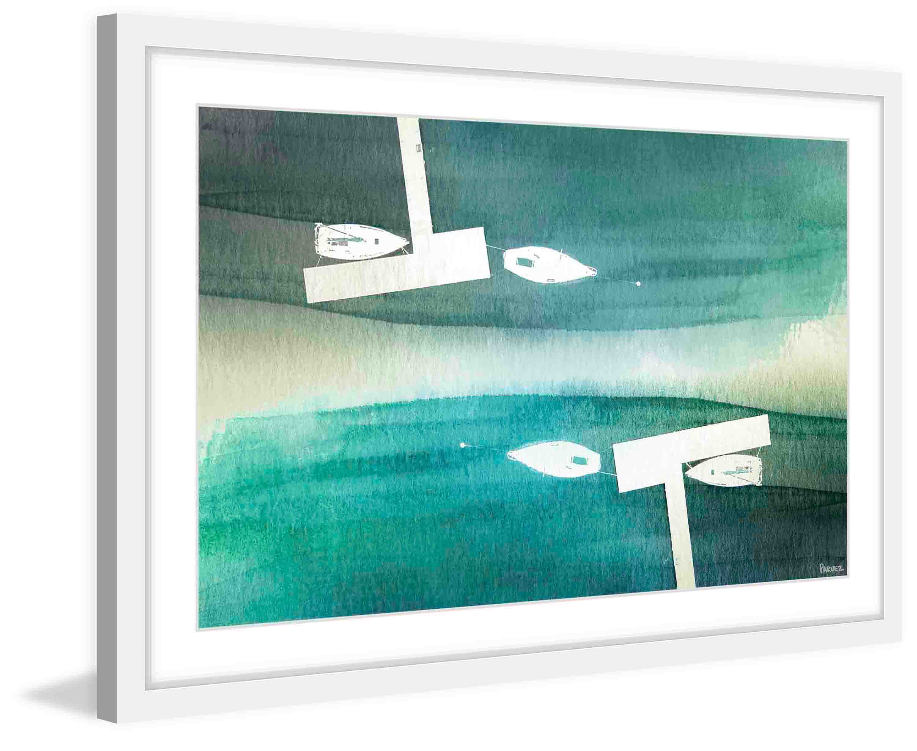 "Fishing Boats" Framed Painting Print