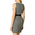 thumbnail image 4 of Allegra K Women's Wear to Work Split V Neck Sleeveless Patchwork Pencil Sheath Dress, 4 of 7