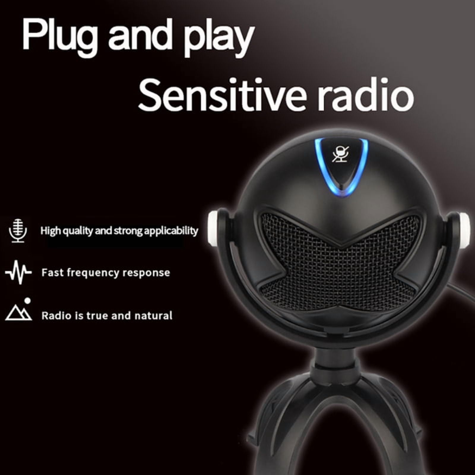 Microphone Headphone Wired Streaming Mics Game Vocal Record Application