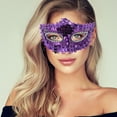thumbnail image 5 of Unique Bargains Halloween Christmas 1 Pc Crystal Beaded Half Face Party Mask for Masquerade Party Purple, 5 of 5