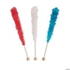 Fun Express Patriotic Rock Candy Sucker Pops, (Individually Wrapped Set of 12), Multicolor, 4.5 in