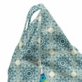 thumbnail image 5 of Blue Mandala Lounger Chair Bag, Repetitive Abstract Sunflower Interpretation Folkloric Motifs Print, High Capacity Storage with Handle Container, Lounger Size, Ivory and Petrol Blue, by Ambesonne, 5 of 5