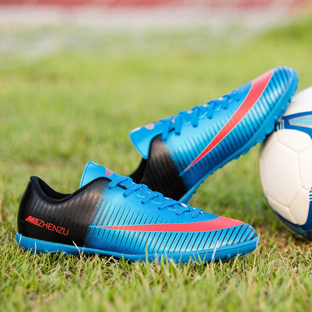 2 Pieces Football Shoe Replacement Outdoor Solid Color Sports Sporting Good Soccer Training Exercising Shoes Sneakers Footwear Blue Size 34