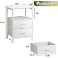 thumbnail image 3 of Night Stand Set of 2, Nightstand with 2 Drawers, Bed Side Table with Open Shelf, Wooden Top, End Table, Fabric Drawer, for Bedroom, 3 of 9