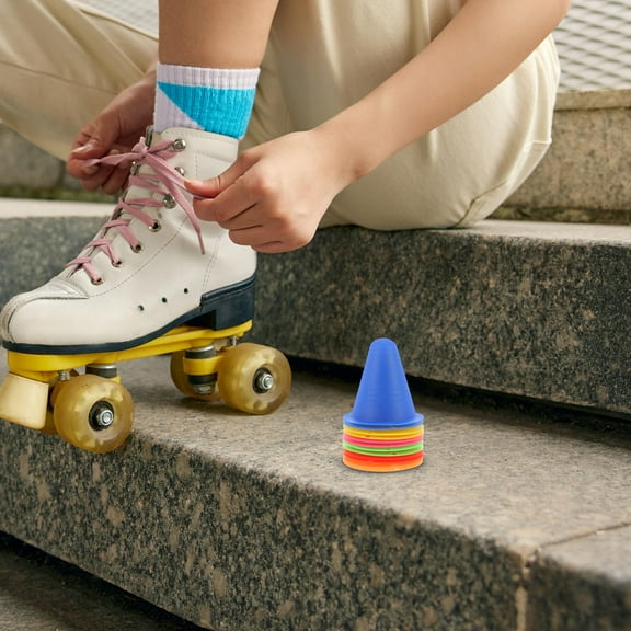 UPKOCH 12Pcs Agility Cones Yellow Red Green Blue Pink Orange 3 Inch for Sports and Training Drills