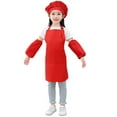 thumbnail image 3 of Zecgelong Kid Art Smock Solid Color Apron Sleeve And Hat Three Piece Set For Children Printed Artist Painting Aprons Smocks With Long Sleeve Girls Long Sleeve Smocks Size for Girl 9-12 Years, 3 of 3