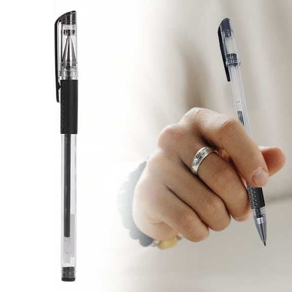 Gel Pens, 0.5mm, Black Ink, Smo^oth Writing, 5-Pack, Stick Point