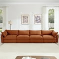 thumbnail image 2 of Large 4 Seater Sofa with Storage Drawers Under Each Seat, Wide Deep Chenille Couch for Living Room, Pull Out Ottoman and Hidden Compartments, 2 of 9