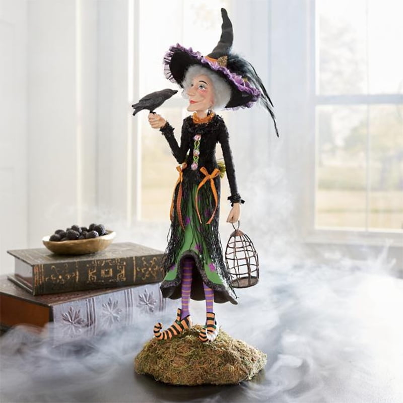 Halloween Witch Statue HandPainted Resin Crafts Creative Desktop