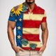 thumbnail image 1 of Blusa y camisa de manga corta con cuello vuelto para hombre, informal, de moda, de negocios, de manga corta, estampada, deportiva, con solapa, de poliéster., 1 of 5